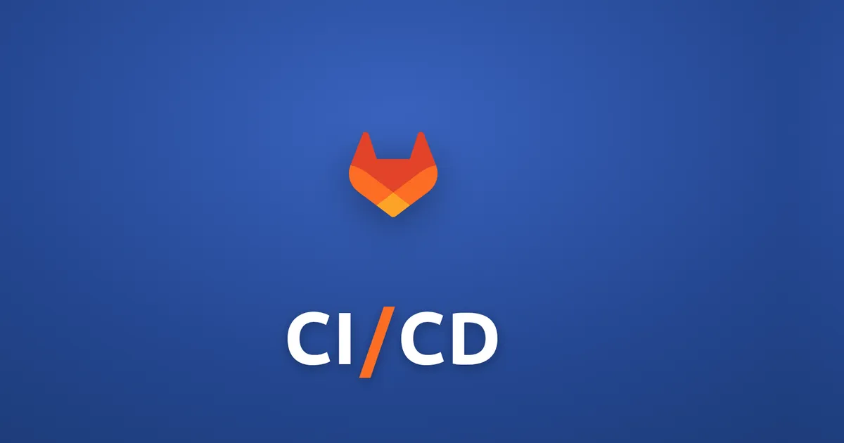 The GitLab logo above the words CI/CD on a blue background